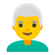 Emoji 👨‍🦳 Uomo: Capelli Bianchi su Google Android 11.0.