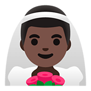 Emoji 👰🏿‍♂️ Sposo Con Velo: Carnagione Scura su Google Android 11.0.