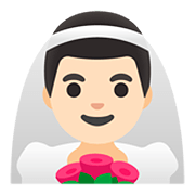👰🏻‍♂️ Emoji Noivo Com Véu: Pele Clara na Google Android 11.0.