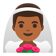 👰🏾‍♂️ Emoji Hombre Con Velo: Tono De Piel Oscuro Medio en Google Android 11.0.