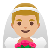 👰🏼‍♂️ Emoji Hombre Con Velo: Tono De Piel Claro Medio en Google Android 11.0.