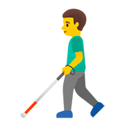 Emoji 👨‍🦯 Uomo Con Bastone Bianco Di Orientamento su Google Android 11.0.
