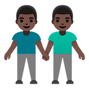 👬🏿 Emoji händchenhaltende Männer: dunkle Hautfarbe Google Android 11.0.