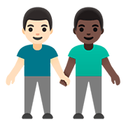 👨🏻‍🤝‍👨🏿 Emoji Dois Homens De Mãos Dadas: Pele Clara E Pele Escura na Google Android 11.0.
