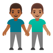 👨🏾‍🤝‍👨🏽 Emoji Dois Homens De Mãos Dadas: Pele Morena Escura E Pele Morena na Google Android 11.0.