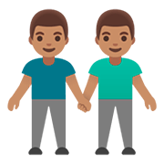 👬🏽 Emoji händchenhaltende Männer: mittlere Hautfarbe Google Android 11.0.