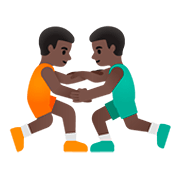 🤼🏿‍♂️ Emoji Hombres Luchando, Tono De Piel Oscuro en Google Android 11.0.