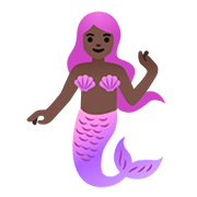 Emoji 🧜🏿‍♀️ Sirena Donna: Carnagione Scura su Google Android 11.0.