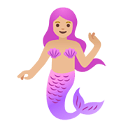 Emoji 🧜🏼‍♀️ Sirena Donna: Carnagione Abbastanza Chiara su Google Android 11.0.