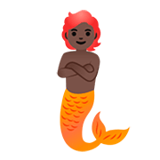Émoji 🧜🏿 Créature Aquatique : Peau Foncée sur Google Android 11.0.