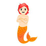 🧜🏻 Emoji Persona Sirena: Tono De Piel Claro en Google Android 11.0.