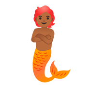 Émoji 🧜🏾 Créature Aquatique : Peau Mate sur Google Android 11.0.
