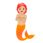 🧜🏼 Emoji Persona Sirena: Tono De Piel Claro Medio en Google Android 11.0.