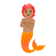 🧜🏽 Emoji Persona Sirena: Tono De Piel Medio en Google Android 11.0.