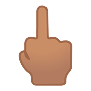 🖕🏽 Emoji Dedo Corazón Hacia Arriba: Tono De Piel Medio en Google Android 11.0.