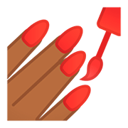 💅🏾 Emoji Esmalte De Unha: Pele Morena Escura na Google Android 11.0.