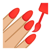 💅🏼 Emoji Pintarse Las Uñas: Tono De Piel Claro Medio en Google Android 11.0.