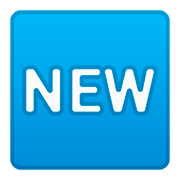 🆕 Emoji Wort „New“ in blauem Quadrat Google Android 11.0.