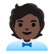 🧑🏿‍💼 Emoji Büroangestellte(r): dunkle Hautfarbe Google Android 11.0.