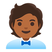 🧑🏾‍💼 Emoji Oficinista Hombre: Tono De Piel Oscuro Medio en Google Android 11.0.