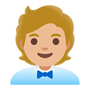 🧑🏼‍💼 Emoji Oficinista Hombre: Tono De Piel Claro Medio en Google Android 11.0.