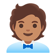 🧑🏽‍💼 Emoji Oficinista Hombre: Tono De Piel Medio en Google Android 11.0.