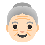 Émoji 👵🏻 Femme âgée : Peau Claire sur Google Android 11.0.