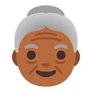 Émoji 👵🏾 Femme âgée : Peau Mate sur Google Android 11.0.