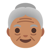 Emoji 👵🏽 Donna Anziana: Carnagione Olivastra su Google Android 11.0.