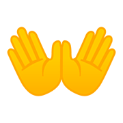 👐 Emoji Mãos Abertas na Google Android 11.0.
