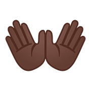 Émoji 👐🏿 Mains Ouvertes : Peau Foncée sur Google Android 11.0.