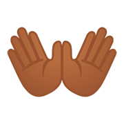 Emoji 👐🏾 Mani Aperte: Carnagione Abbastanza Scura su Google Android 11.0.