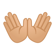 👐🏼 Emoji Mãos Abertas: Pele Morena Clara na Google Android 11.0.
