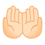 Emoji 🤲🏻 Mani Unite In Alto: Carnagione Chiara su Google Android 11.0.