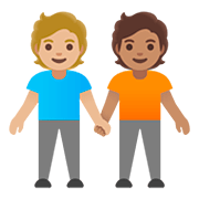 Émoji 🧑🏼‍🤝‍🧑🏽 Deux Personnes Se Tenant La Main : Peau Moyennement Claire Et Peau Légèrement Mate sur Google Android 11.0.