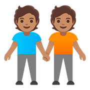 🧑🏽‍🤝‍🧑🏽 Emoji Dos Personas Dándose La Mano: Tono De Piel Medio en Google Android 11.0.