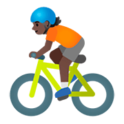 Émoji 🚴🏿 Cycliste : Peau Foncée sur Google Android 11.0.