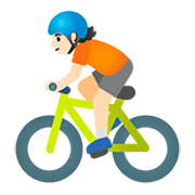 Emoji 🚴🏻 Ciclista: Carnagione Chiara su Google Android 11.0.