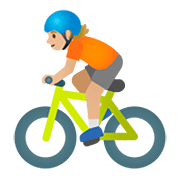 Emoji 🚴🏼 Ciclista: Carnagione Abbastanza Chiara su Google Android 11.0.