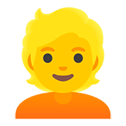 👱 Emoji Pessoa: Cabelo Louro na Google Android 11.0.