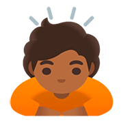 Emoji 🙇🏾 Persona Che Fa Un Inchino Profondo: Carnagione Abbastanza Scura su Google Android 11.0.