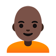 🧑🏿‍🦲 Emoji Erwachsener: dunkle Hautfarbe, Glatze Google Android 11.0.