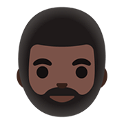 🧔🏿 Emoji Persona Con Barba: Tono De Piel Oscuro en Google Android 11.0.