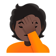 🤦🏿 Emoji sich an den Kopf fassende Person: dunkle Hautfarbe Google Android 11.0.