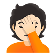 🤦🏻 Emoji Persona Con La Mano En La Frente: Tono De Piel Claro en Google Android 11.0.