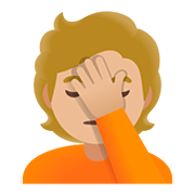 Emoji 🤦🏼 Persona Esasperata: Carnagione Abbastanza Chiara su Google Android 11.0.