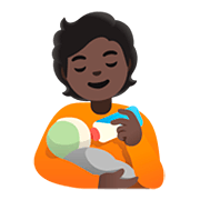 🧑🏿‍🍼 Emoji Pessoa Alimentando Bebê: Pele Escura na Google Android 11.0.