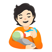 🧑🏻‍🍼 Emoji Persona Que Alimenta Al Bebé: Tono De Piel Claro en Google Android 11.0.