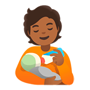 Emoji 🧑🏾‍🍼 Persona Che Allatta: Carnagione Abbastanza Scura su Google Android 11.0.