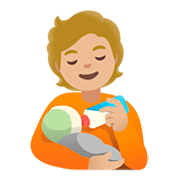 🧑🏼‍🍼 Emoji Pessoa Alimentando Bebê: Pele Morena Clara na Google Android 11.0.